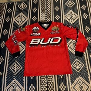 Chase Authentics Red Racing Team Long Sleeve Tee/pit crew/team shirt drag racing